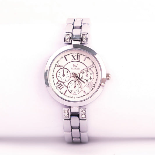 Rower Silver Chronograph — Diamond Accent Elegance