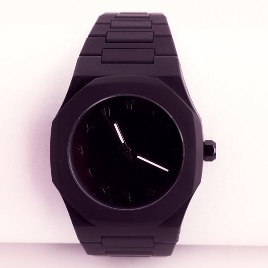 Arabic Black Aura Watch – Minimalist Stealth Design