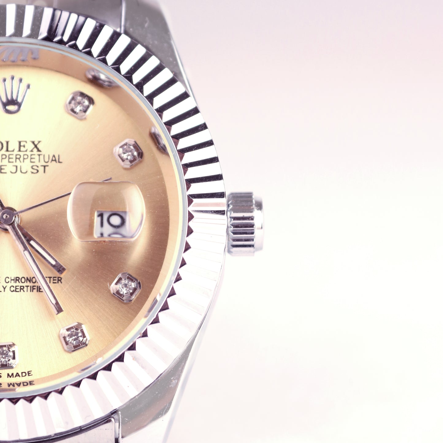 Rolex Oyster – Diamond Hour Markers & Gold Dial