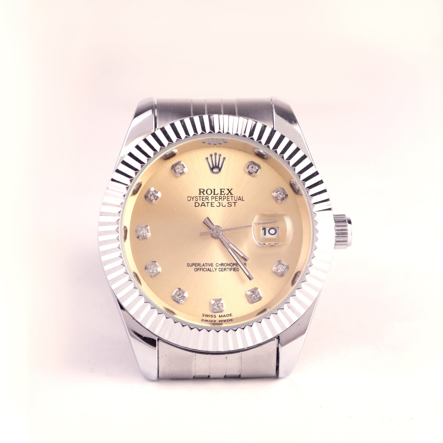 Rolex Oyster – Diamond Hour Markers & Gold Dial