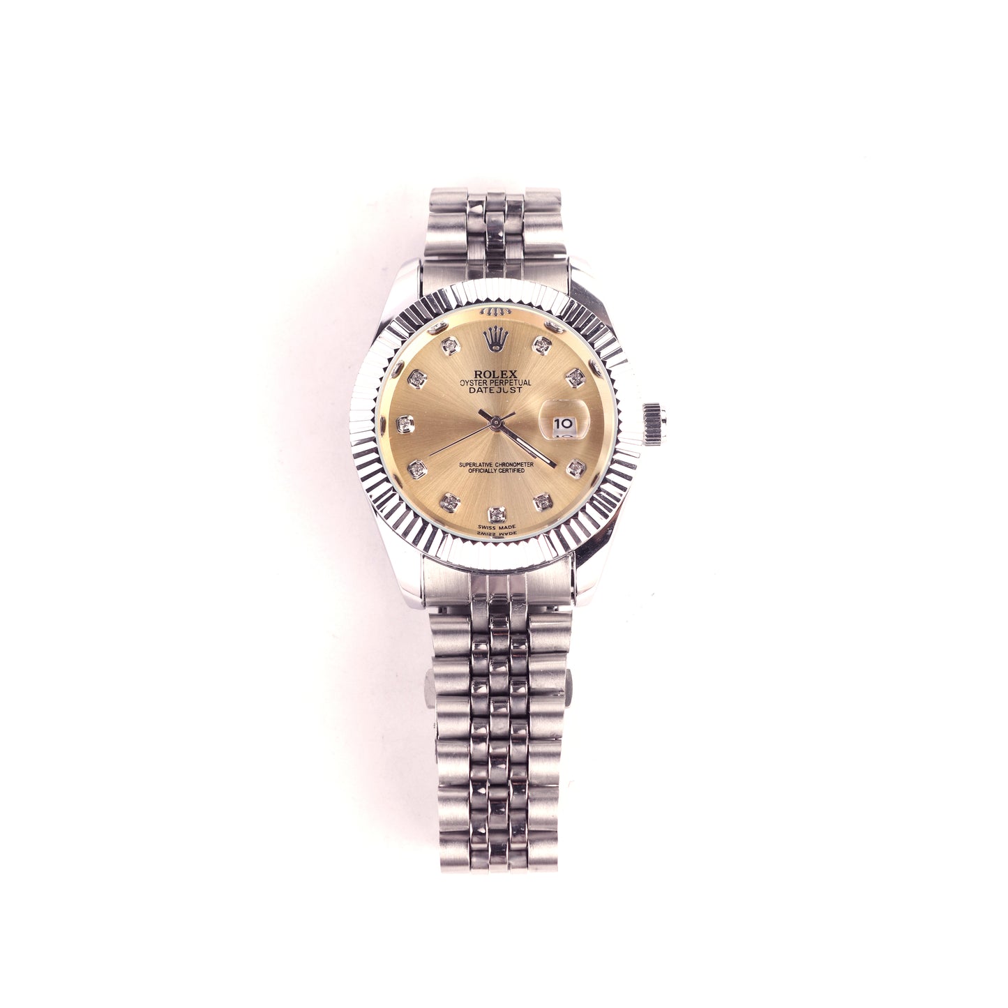 Rolex Oyster – Diamond Hour Markers & Gold Dial